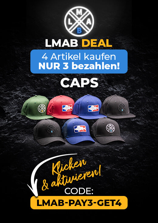 Stylische Caps von LMAB und National Fishing League zum Angeln und den Alltag Promotion