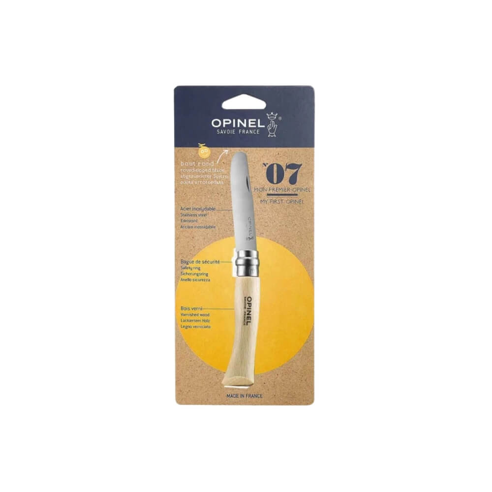 Opinel Mon Premier No 7 Kindermesser Rückseite der Verpackung